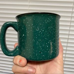 Heavy Duty Green Speckled Ceramic Coffee Mug 16oz